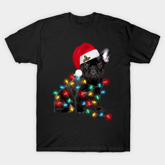 Dog Santa Lights Christmas T-Shirt by FilerMariette